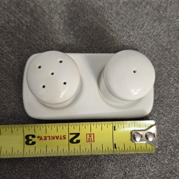 Vtg Northwest Airlines Mini Salt Pepper Set Tray Porcelain Blue Stripes - Picture 6 of 8